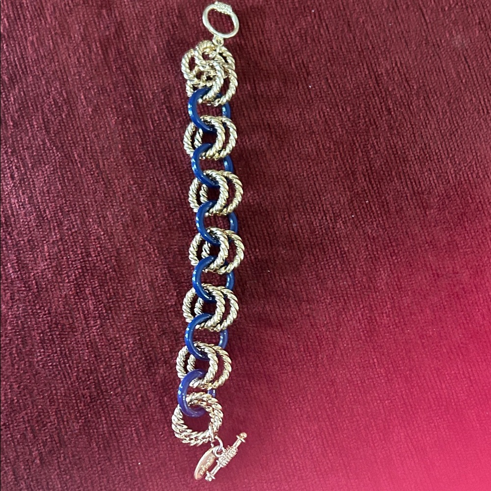 George gold and Blue Link Bracelet
